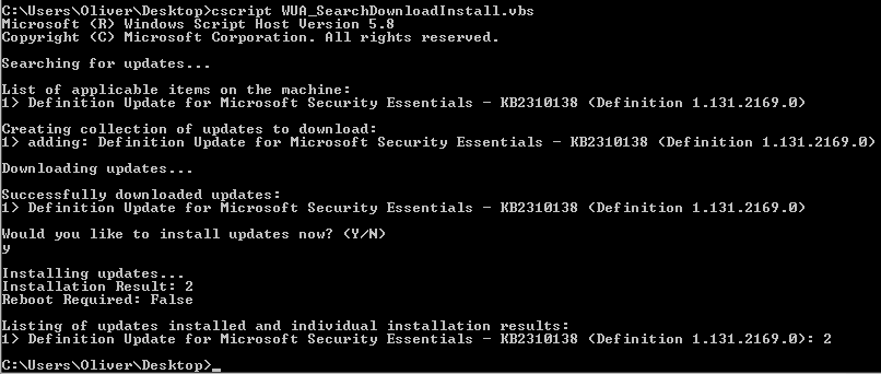 Windows update command line wsus 10